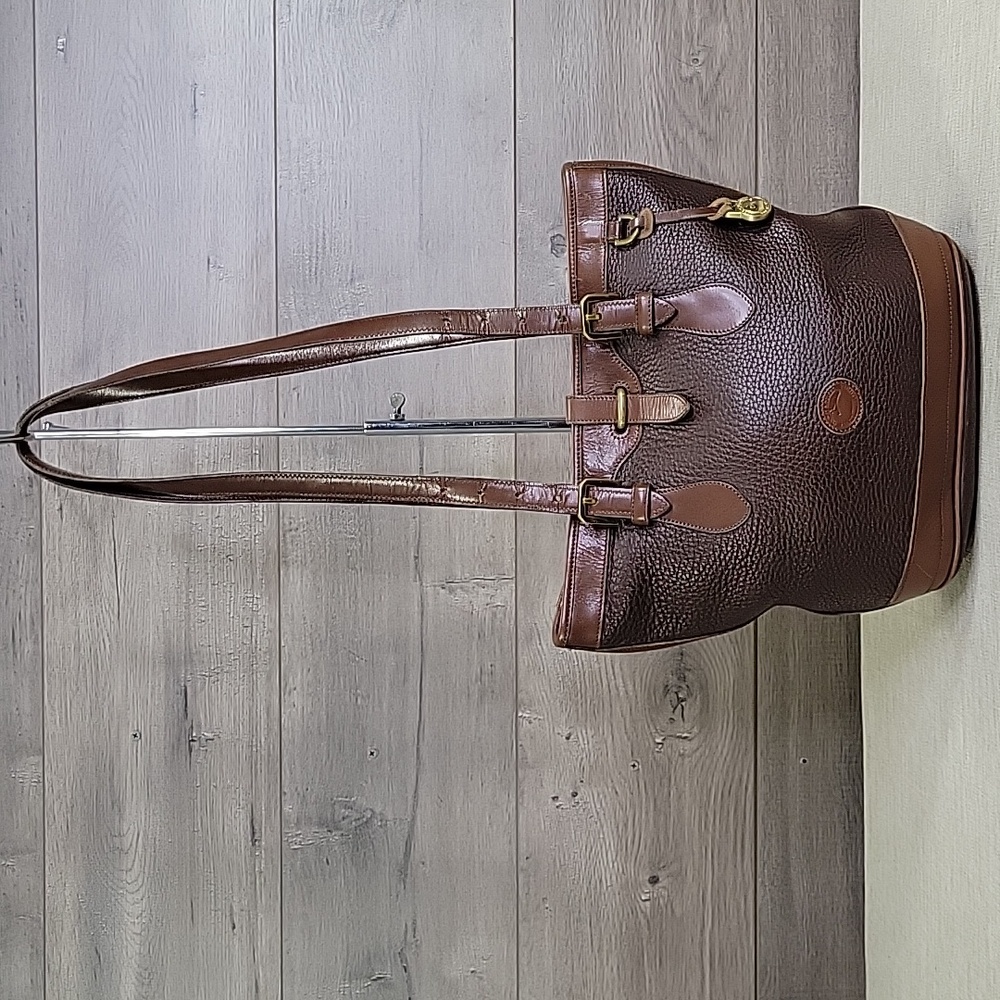 Dooney & Bourke Brown Leather Shoulder Bag with Structured Design